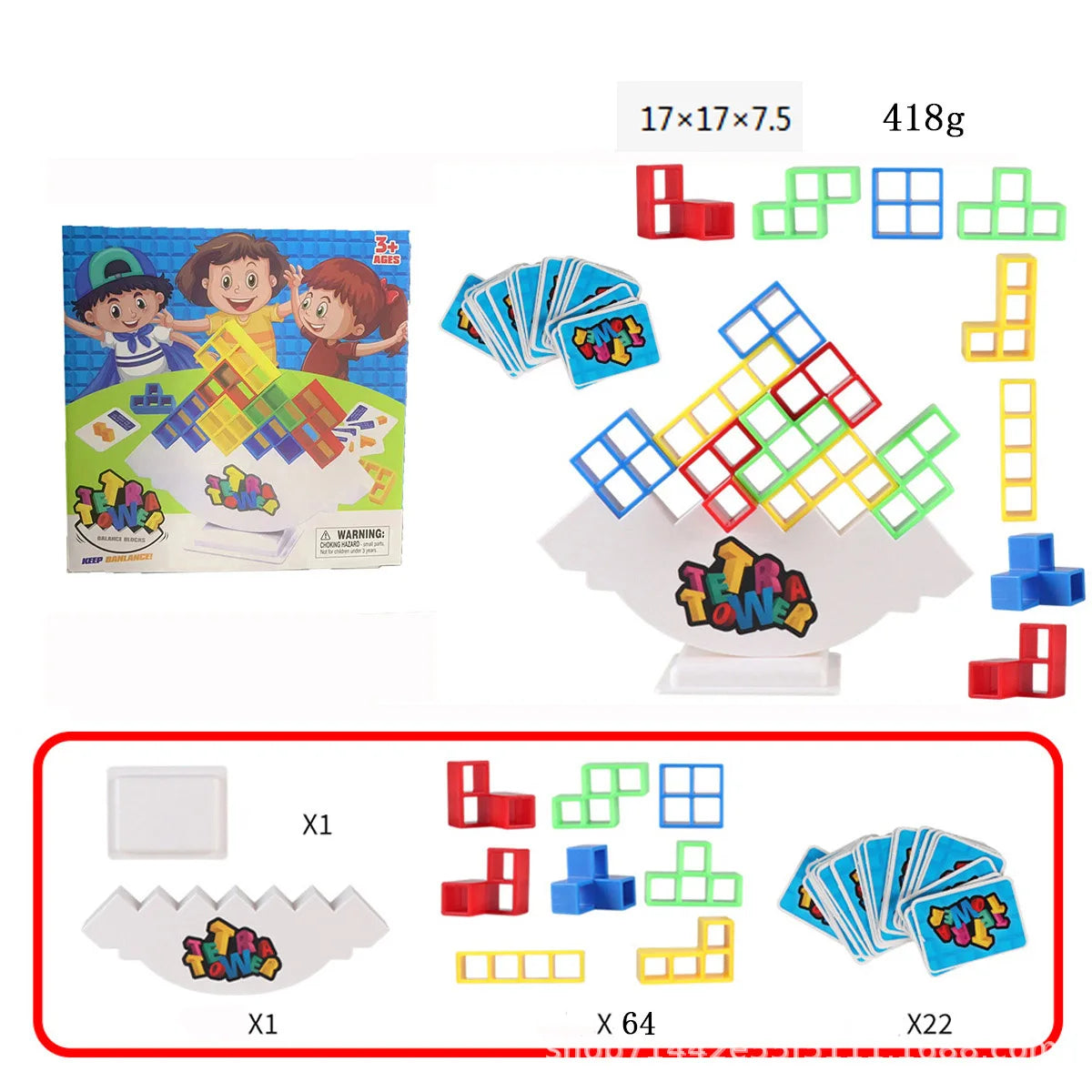48-64PCS Tetra Tower Stacking